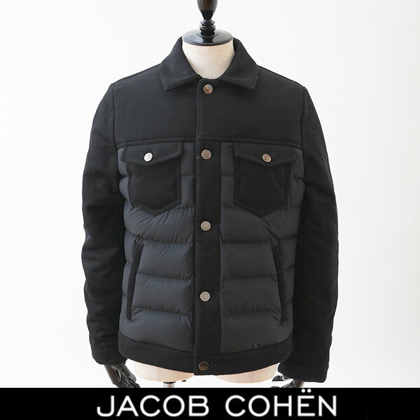 ☆商品詳細☆ ブランド JACOB COHEN(ヤコブコーエン） カラー ブラック系 素材 ウール 70%,ナイロン 20%,カシミア 10%{中綿}ダウン 80%,フェザー 20% 特長 仕立ての良いテーラードジャケットに合わせるジーンズを作るというコンセプトを持つイタリアン・ブランド〈JACOB COHEN/ヤコブ・コーエン〉。こだわり方と細かい仕様には、目を見張るものがある。デニム地は世界的にも評価が高い日本からわざわざ輸入し、イタリアの工場で仕立てている。 ☆サイズ寸法☆ サイズ 着丈 身幅 袖丈 肩幅 裄丈 50 63cm 51cm 68cm 45cm 90cmJACOB COHEN(ヤコブコーエン) ウール×ダウンジャンバー 247 81731