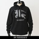 バーバリー Burberry(バーバリー)パーカープルオーバーエンブロイダリーEKD コットンフーディーブラック8072776