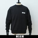 MSGM(エムエスジーエム)トレーナーNEVER LOOK BACK ステートメントロゴスウェットシャツブラック3540MM111