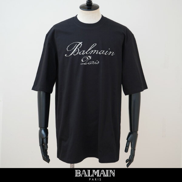 balmain(バルマン)半袖Tシャツシグネチャー エンブロイダリー TシャツブラックCH1EH015PC19