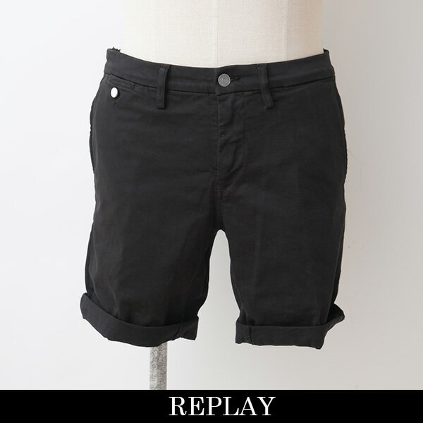 REPLAY(リプレイ)ストレッチ素材ショートパンツブラックM9782A 000 8366197