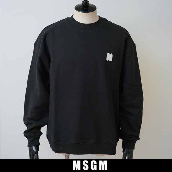MSGM(エムエスジーエム)トレーナー「TheMwave」モノグラムパッチスウェットシャツブラック3740MM113のサムネイル