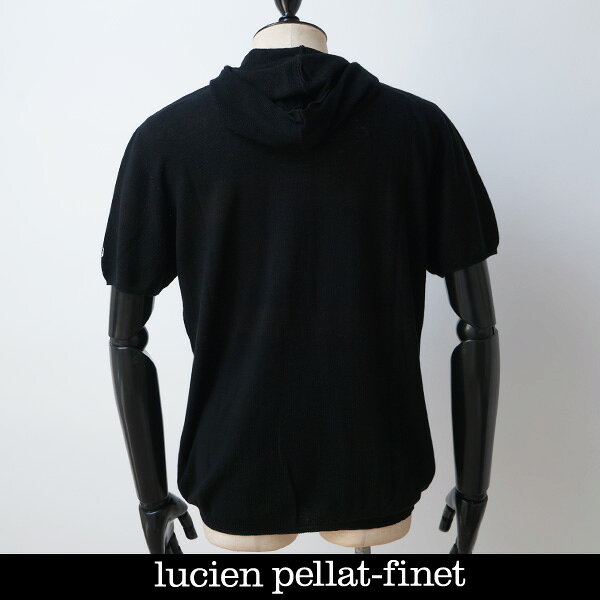 Lucien Pellat-finet(ルシアンペラフィネ)フード付き半袖セーターブラック213 16471