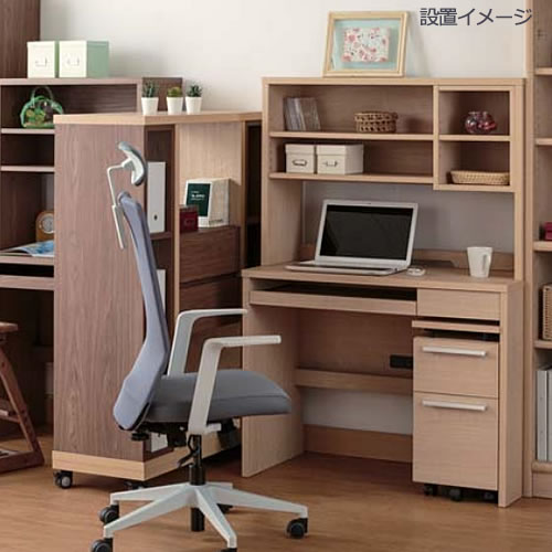 家具・インテリアのルームズ大正堂の小島工芸 COM-1 C1B-120上置き　チェリーナチュラル 書斎デスク テレワーク ホームオフィス 国産家具｜アングル3