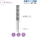 サニタリーすきまくん 幅31-45 奥行42cm/52cm 洗面収納棚 洗面サイド収納 2LW