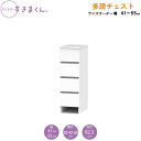 サニタリーすきまくん 幅41〜55 奥行32cm/42cm/52cm 洗面収納棚 多段チェスト 4H
