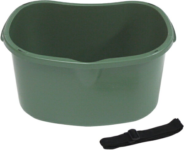 【安全興業製】散布＆収穫桶 （緑）　容量　約 17 L　ダークグリーン　肥料散布・野菜／果実／収穫／肥..