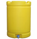 【国産】NEW 水タンク(黄) （直径）580mm（高さ）835mm 容量　約200リットル　コック付き　貯水器（多用途・雨水タンクにも）