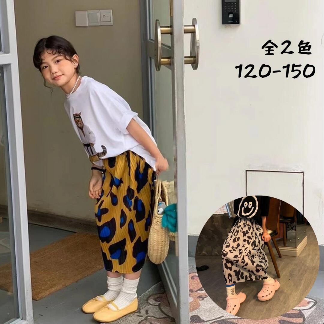 【値下げしました】ヒョウ柄 レオパード アニマル柄 プリーツスカート スカート キッズ ガールズ 女の..