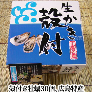 送料無料 広島特産「 かき小町 」　殻付き 牡蠣 （ かき ）30個入り、軍手、牡蠣牡蠣ナイフ付き カキ お歳暮 化粧箱 ギフト 用 広島 【smtb-KD】【楽ギフ_のし宛書】【楽ギフ_包装】【RCP】