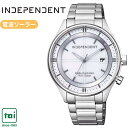 INDEPENDENT 腕時計 メンズ CITIZEN INDEPENDENT シチズン インディペンデント KL8-619-11 ソーラー 電波 腕時計 白 メンズ 10気圧防水 ビジネス ウオッチ シンプル カジュアル スマート スポーティ 金属バンド ステンレス