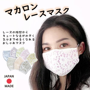 冷感 マスク レース 【日本製】メール便送料無料 ひんやり冷感マカロンレースマスク 新レース マスク 立体 立体マスク 1枚 ひんやり 冷感 マスク 洗えるマスク 女性 レディース おしゃれ マスク ひんやり マカロン 冷 国産 上品 お洒落 少納言