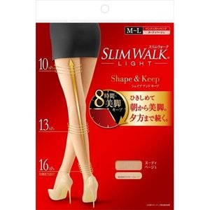 スリムウォーク SLIM WALK シェイプアンドキープ ストッキング ヌーディベージュ S M ピップ 送料無料 着圧 ひきしめ 美脚 8時間キープ 段階圧力設計 足首16hPa ふくらはぎ13hPa 太もも10hPa ヒップアップ 引きあげ 美尻 マチあり 抗菌・防臭加工 やぶれにくい つま先補強