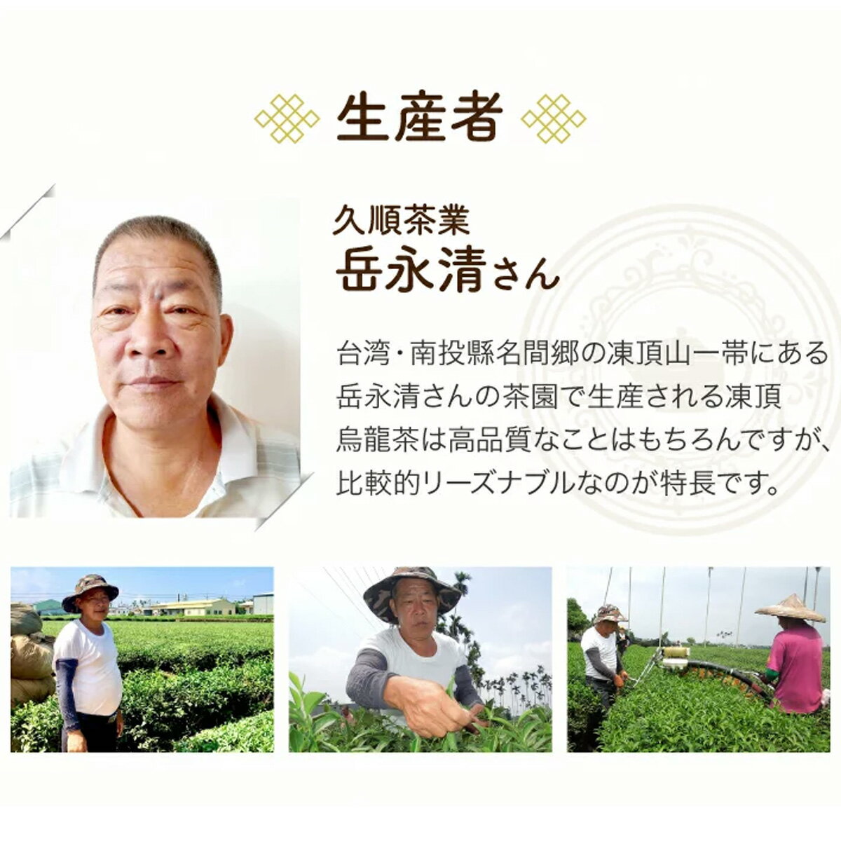 617円 【当店限定販売】 久順銘茶 岳さんの茶園で作った 凍頂烏龍茶 80g 617円 【当店限定販売】 久順銘茶 岳さんの茶園で作った 凍頂烏龍茶 80g
