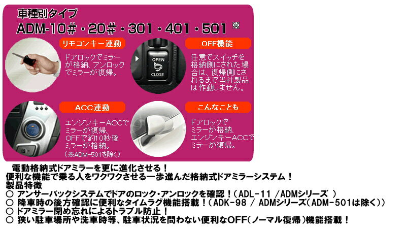 【Bullcon】 オートドアミラーコントローラー / 車種汎用・ACC連動タイプ ランドクルーザープラド にお勧め！ GRJ150W.151W. TRJ150W系 品番：ADK-98 3