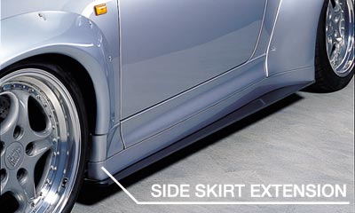 【GruppeM】 サイドスカートエクステンション [FRP] ポルシェ 993 GT2 にお勧め！ 品番：SSEF-993T