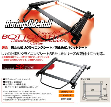 【ジュラン】レーシングスライドレール SRタイプ ボトムフィット 底止め式シート対応 ステージア C34 などにお勧め 品番：N119 / N120 JURAN TANIDA タニダ