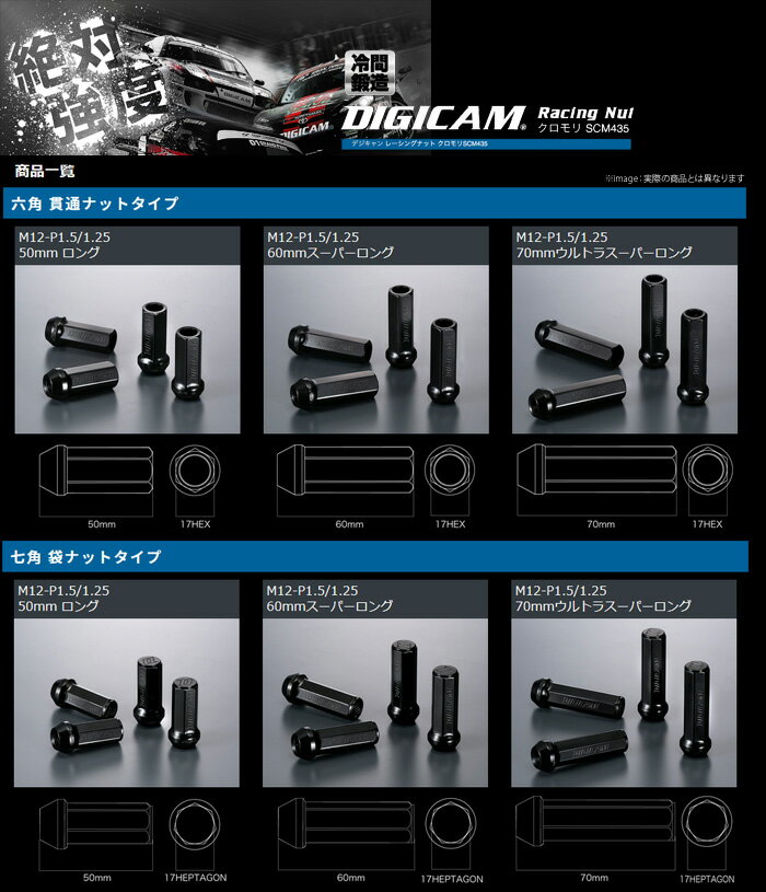 【デジキャン DIGICAM】ホンダ N BOX 等にお勧め クロモリナット / ローレット加工 7角袋ナット P1.5 16個セット（4穴車・1台分） 45mm （オーロラ） 型式等：JF1/2 品番：CN7F4515AU-16 2