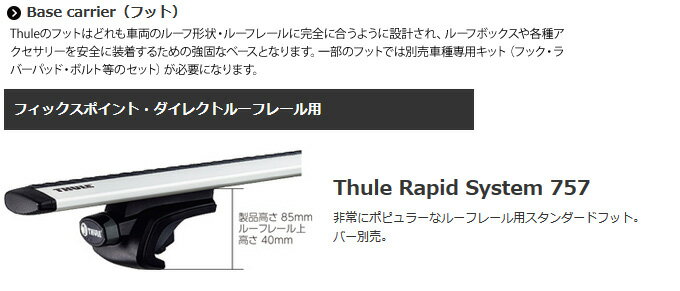 【ルーフボックス＆キャリア】メルセデスベンツ GLクラス 等にお勧め PACKLINE ＋ THULE ルーフキャリア 車種別セット 本体 F Avantgarde、フット 757、ウイングバー 969