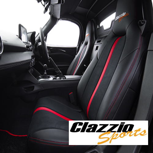 【クラッツィオ Clazzio】スポーツカー専用ジムニー 等にお勧め スポーツ/Sports ・ シートカバー1台分(1列目・2列目) 型式等：JB64W 品番：ES-6015-02 定員：4人