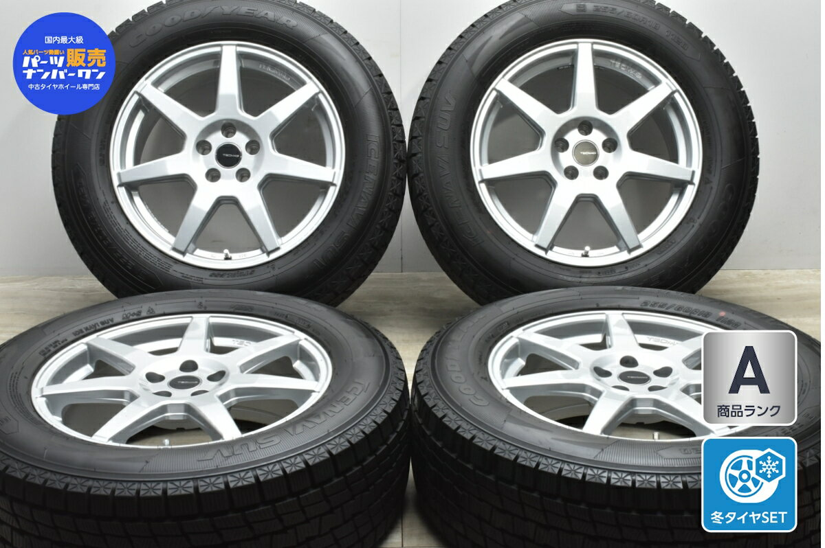 中古 タルガ スタッドレスタイヤホイールセット 4本セット 18インチ 7.5J +45 PCD 108 255/60R18 112Q【 グッドイヤー 製 スタッドレスタイヤ付き】