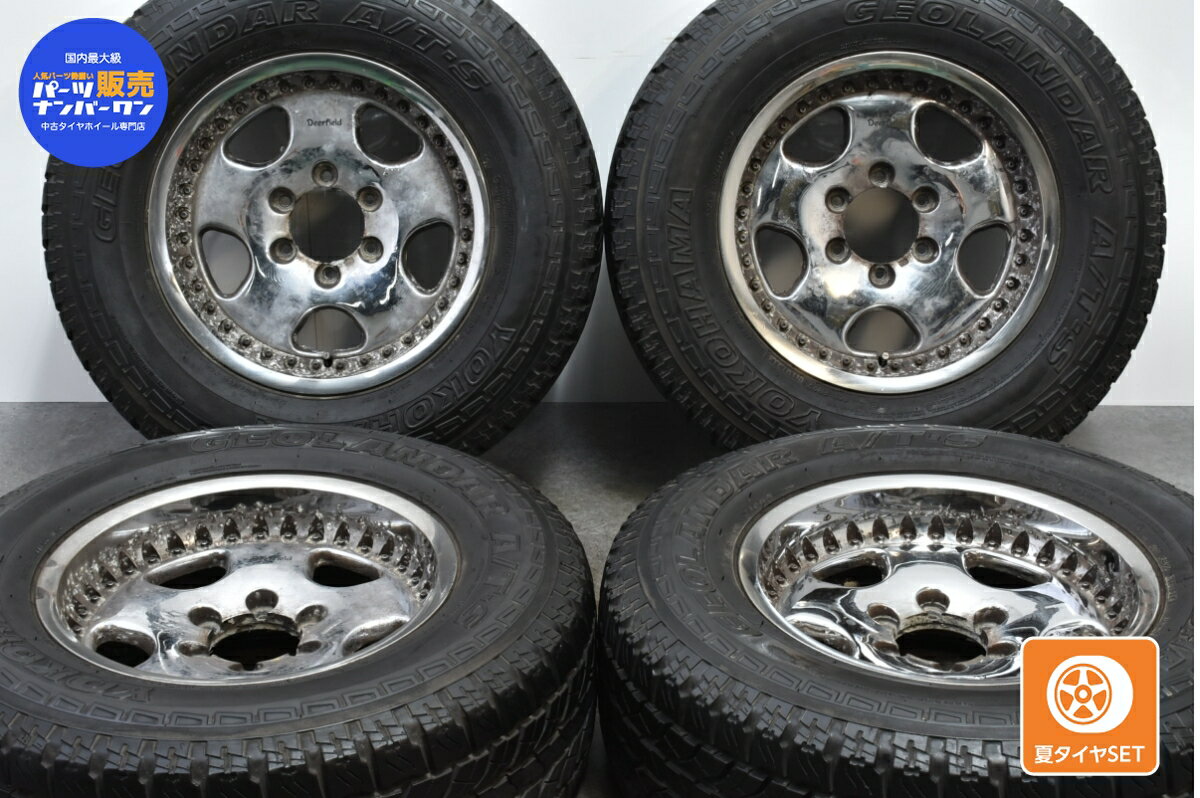 中古 社外 タイヤホイールセット 4本セット 17インチ 8J ±0 PCD 139.7 275/65R17 115H【 ヨコハマ 製 タイヤ付き】