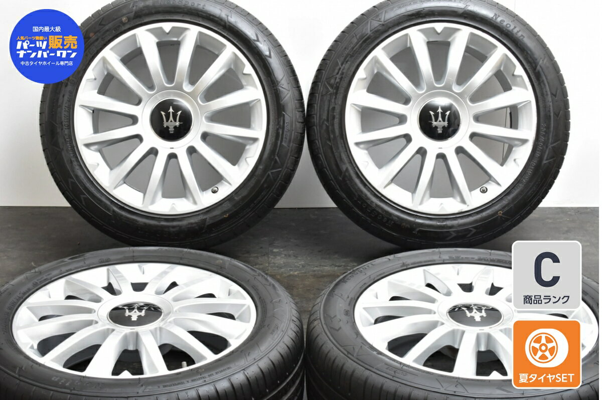 中古 マセラティ 純正 タイヤホイールセット 4本セット 18インチ 7.5J +43 8.5J +33.7 PCD 114.3 235/50R18 101W【 ネオリン 製 タイヤ付き】