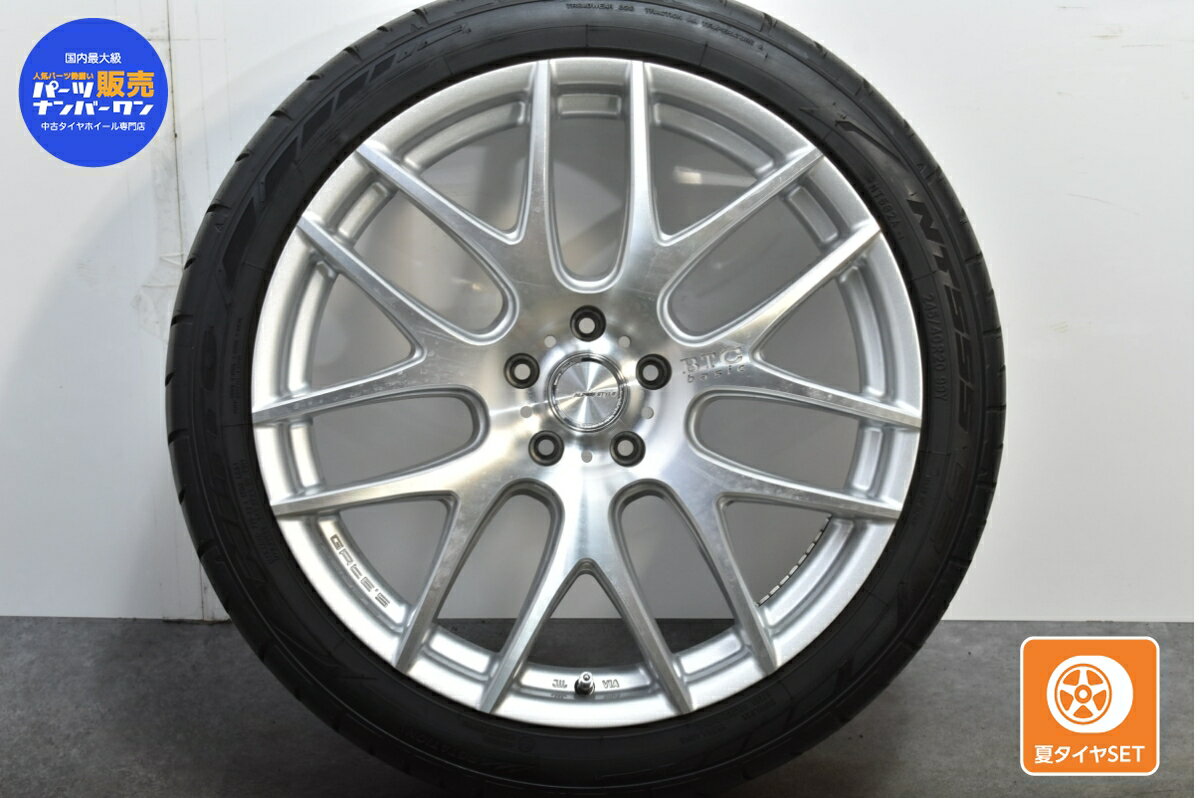 中古 バルケン タイヤホイールセット 1本セット 20インチ 8.5J +33 PCD 114.3 245/40R20 99Y【 ニットー 製 タイヤ付き】