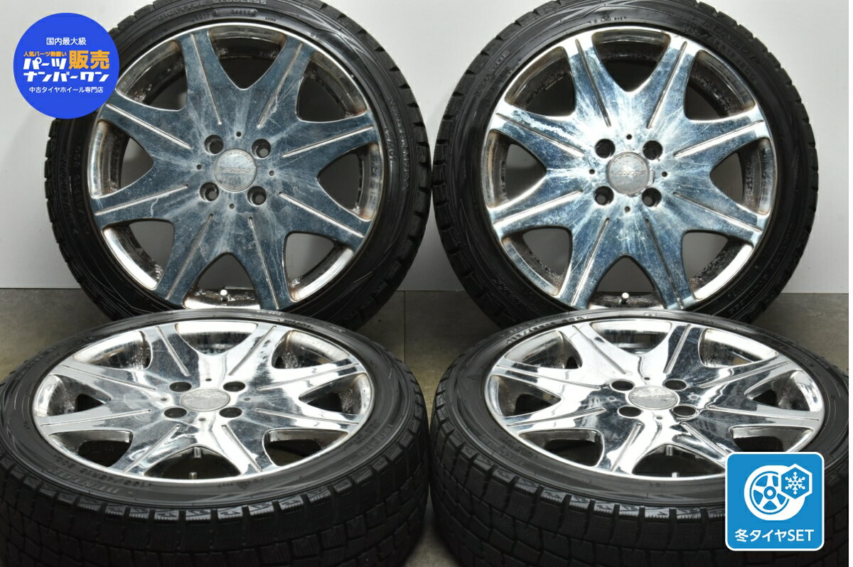 中古 ホットスタッフ スタッドレスタイヤホイールセット 4本セット 16インチ 6.5J +38 PCD 100 195/45R16 80Q【 ダンロップ 製 スタッドレスタイヤ付き】