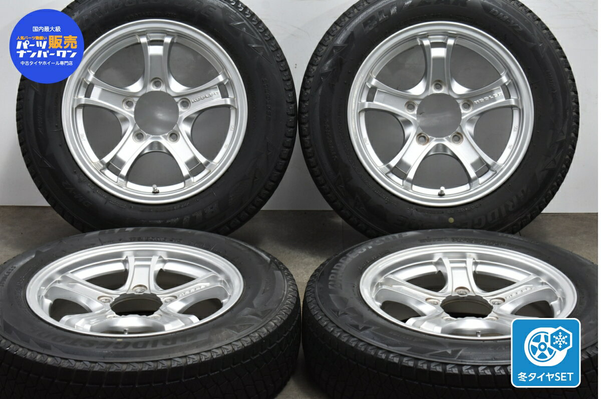 中古 WEDS KEELER スタッドレスタイヤホイールセット 4本セット 16インチ 5.5J +22 PCD 139.7 175/80R16 91Q【 ブリヂストン 製 スタッドレスタイヤ付き】