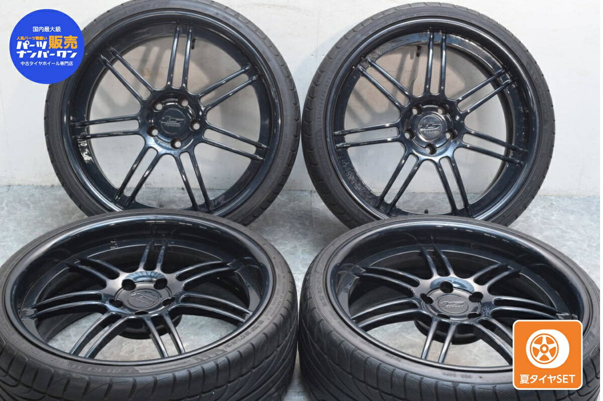 中古 K-SPORT タイヤホイールセット 4本セット 20インチ 8.5J +22（実測値） PCD 114.3 245/30ZR20 90Y【 ファルケン 製 タイヤ付き】