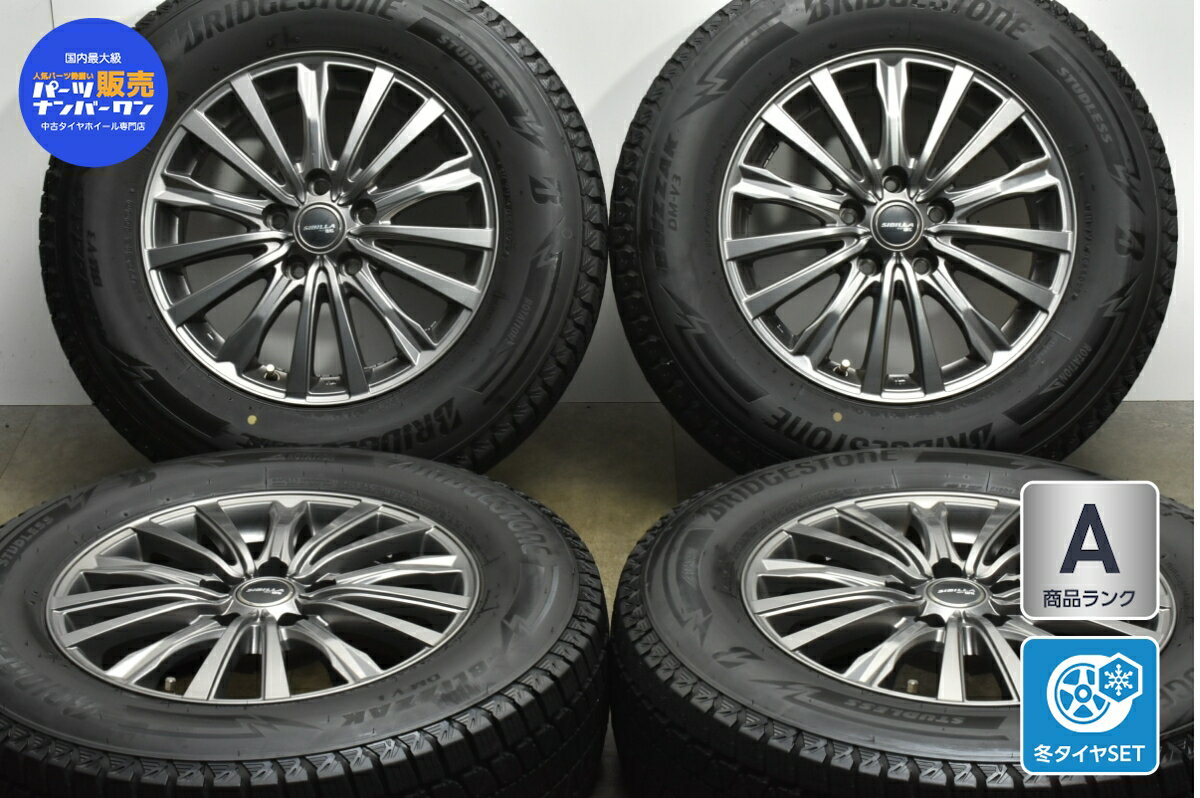 中古 TOPY シビラ ネクスト W-5 スタッドレスタイヤホイールセット 4本セット 16インチ 6.5J +38 PCD 114.3 215/70R16 100Q【2022年製 ブリヂストン ブリザック DM-V3 スタッドレスタイヤ付き】