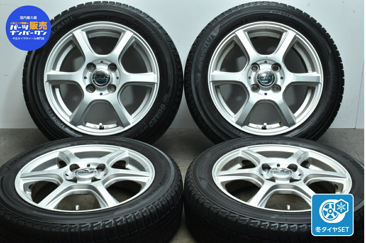 中古 YFC スタッドレスタイヤホイールセット 4本セット 14インチ 4.5J +45 PCD 100 155/65R14 75Q【 ヨコハマ 製 スタッドレスタイヤ付き】