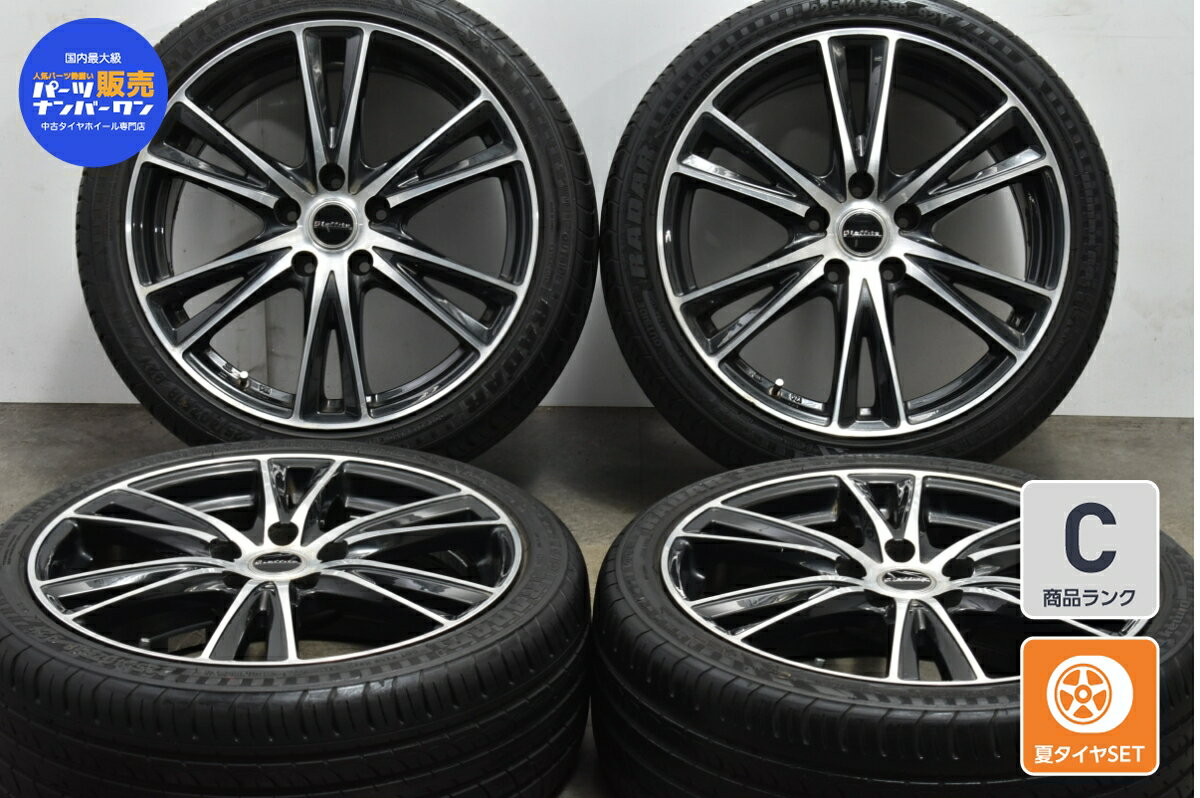 中古 ラフィット LW-03 タイヤホイールセット 4本セット 18インチ 7.5J +48 PCD 114.3 225/40R18 92Y【 レーダー 製 タイヤ付き】