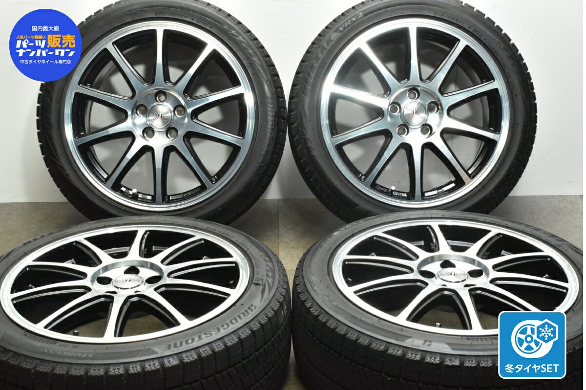 中古 BADX ロクサーニスポーツ スタッドレスタイヤホイールセット 4本セット 17インチ 7J +48 PCD 100 215/45R17 87Q【 ブリヂストン 製 スタッドレスタイヤ付き】