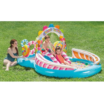 【INTEX】キャンディプレイセンター 57149 子供用ビニールプール/すべり台付きプール/水遊び/インテックス