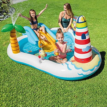 【INTEX】フィッシングファンプレイセンター 57162 子供用ビニールプール/すべり台付きプール/水遊び/インテックス