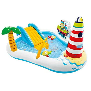 【INTEX】フィッシングファンプレイセンター 57162 子供用ビニールプール/すべり台付きプール/水遊び/インテックス