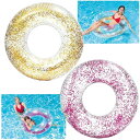 【INTEX】トランスパレントグリッターチューブ 浮き輪 119cm 56274【日本正規品】※色指定不可