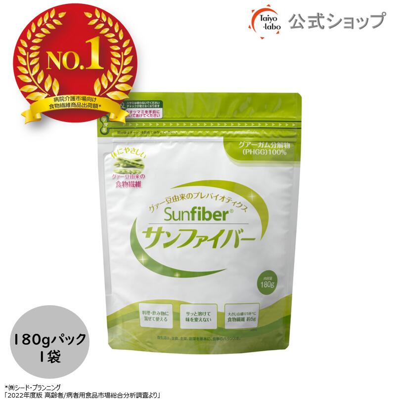 【公式】 食物繊維 サンファイバー 180g 無味無臭 だから普段の食事や飲み物に混ぜるだけ グアーガム分..