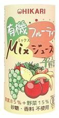 ■【ムソー】有機フルーティーMixジュース+野菜 195g ※15本セット(ケース)