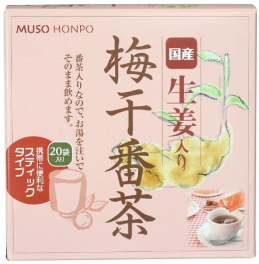 ■【ムソー】（無双本舗）国産生姜入り梅干番茶スティック8g×20