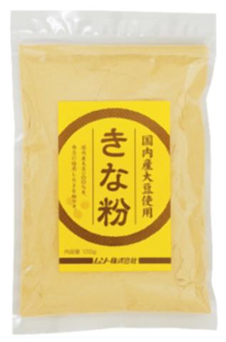 ■容量：120g■原材料：大豆（国産） ■賞味期限：製造日より270日■保存方法：＊高温多湿・直射日光を避け、冷暗所で保存して下さい。 F■配送方法：常温☆国内産の大豆を100％使用しています。 ☆香りが抜群です。 ☆きな粉は、大豆の栄養を丸ごと手軽に摂取していただける食品です。 ☆使用に便利なチャック袋入りです。（分類：加工食品/加工品1（乾物等）/粉類）※JANコード：4978609209246 ※手配商品のため、メーカーの在庫状況によっては欠品となる場合があります。 また、手配商品につきましては、ご注文後のキャンセルはできませんのでご了承ください。