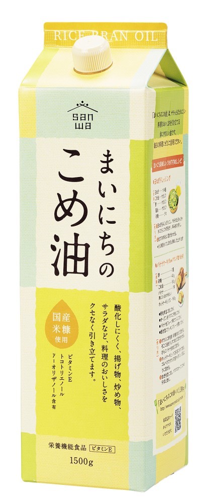 ■原材料：食用こめ油■賞味期限：開封前常温で2年 新鮮な玄米の表皮と胚芽からうまれた、安心・安全・おいしいこめ油 こめ油は生食(ドレッシングなど)でのご使用はもちろんのこと、加熱調理にも最適でまいにちの調理には欠かすことのできない油です。学校給食用の調理油としても広くご使用いただいております。 ※手配商品のため、メーカーの在庫状況によっては欠品となる場合があります。 また、手配商品につきましては、ご注文後のキャンセルはできませんのでご了承ください。
