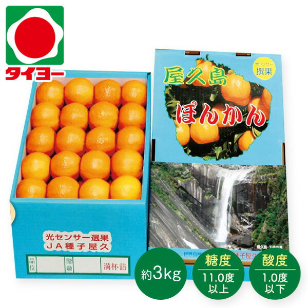 お歳暮 ギフト 送料無料 【C-06】 鹿児島県屋久島産 ぽんかん　約5kg　約30〜40個 ※光センサー選果(糖度11.0度以上・酸度1.0度以下) 【専】 御歳暮 果物 みかん プレゼント 食べ物 お取り寄せ