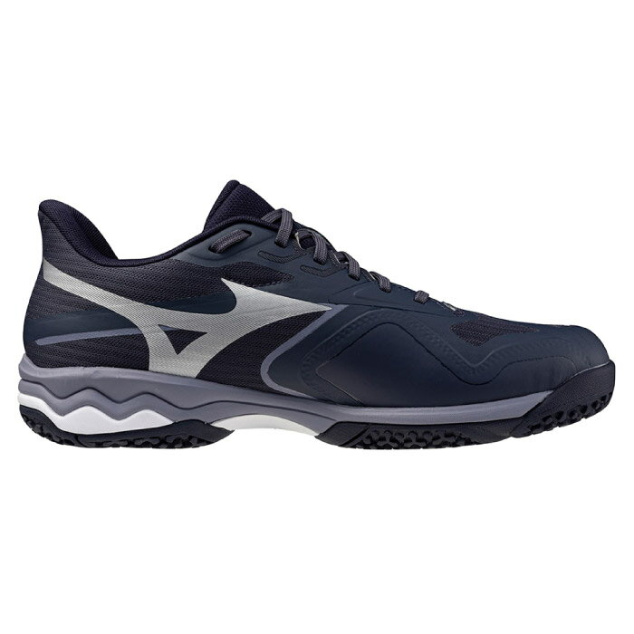 【10%OFFクーポン対象｜11/20 20:00-11/27 01:59迄】 mizuno ミズノ テニスシューズ ウエーブエクシードコート WIDE OC クレー 砂入り人工芝コート グレーxブルーxオレンジ 61GB2518