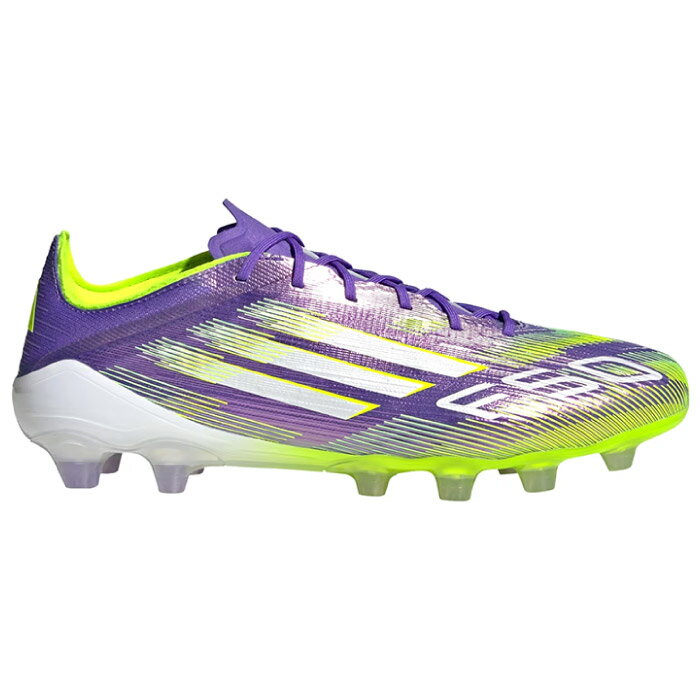 adidas アディダス サッカースパイク F50 エリート HG/AG ジャパン 土・人工芝用 レギュラーフィット パープル/ホワイト/レモン JH7645