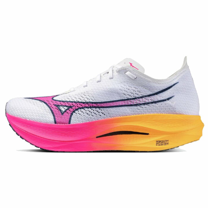 Mizuno ミズノ ランニングシューズ ウエーブリベリオンプロ LOW メンズ 2E ホワイト/ピンク/オレンジ U..