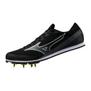 Mizuno ミズノ 陸上スパイク エックスファースト3 ワイド 3E相当 ブラック/シルバー 短・中・長距離・走幅跳用 U1GA258102