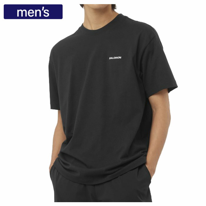 SALOMON サロモン Tシャツ サロモンロゴ メンズ ディープブラック ゆったり 半袖 アウトドア カジュアル タウンユース LC2527200